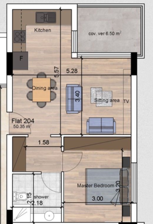Attico a Larnaca, Cipro, 58 m² - foto 4