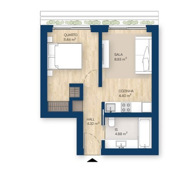 Apartment in Vila Nova de Gaia, Portugal, 41.8 m² - Foto 15