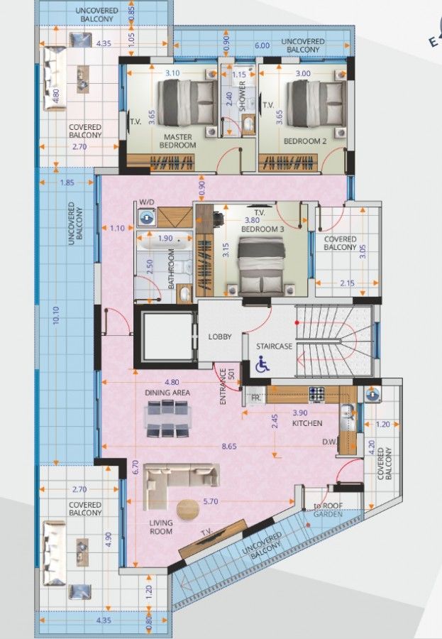 Attico a Larnaca, Cipro, 163 m² - foto 8