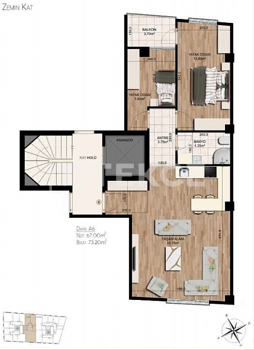 Penthouse in Istanbul, Turkey, 75 m² - picture 1