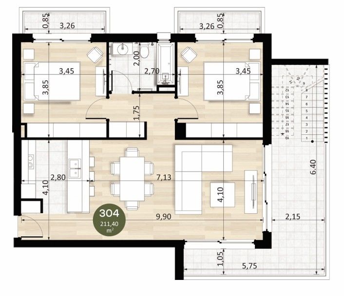 Attico a Limassol, Cipro, 108 m² - foto 12