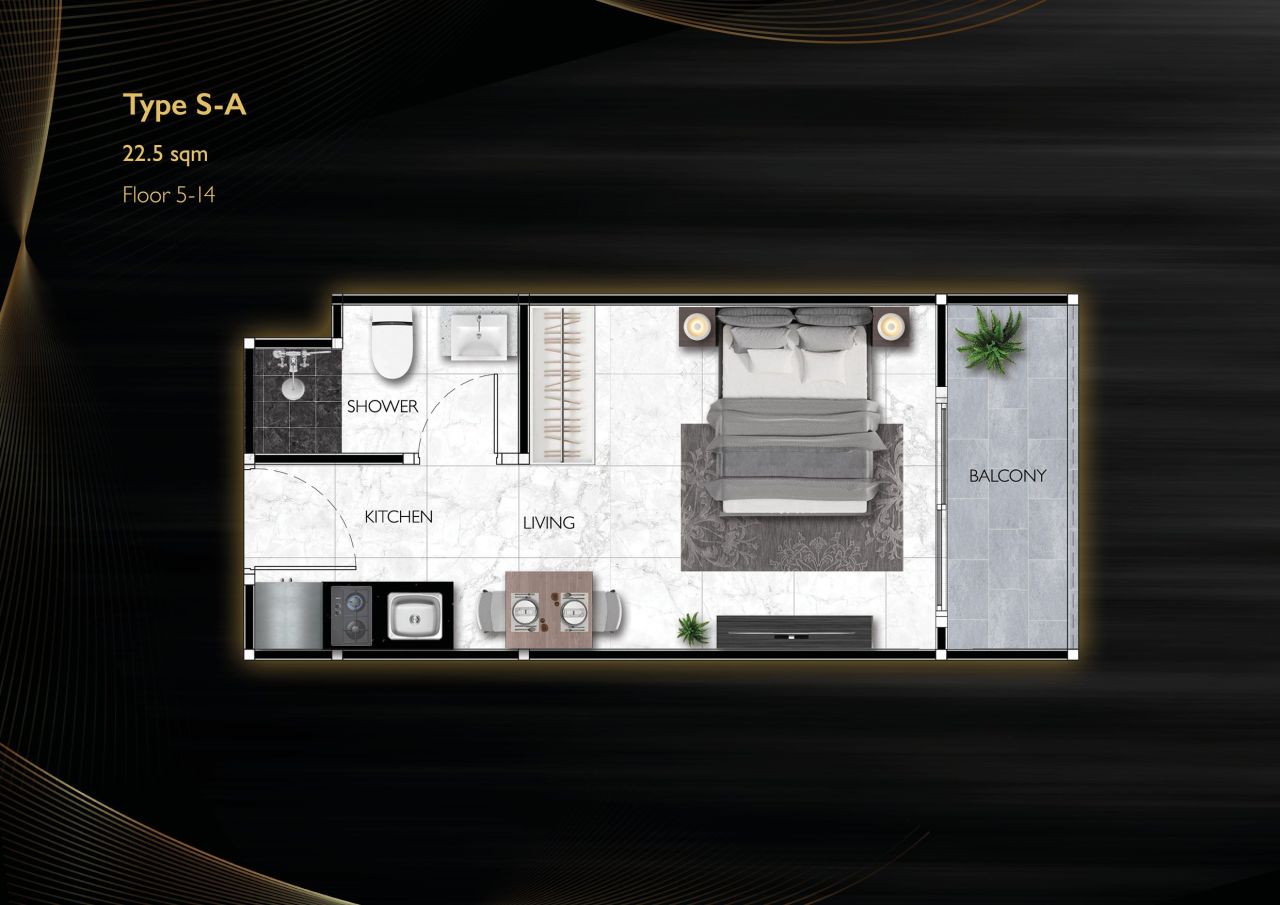 Flat in Pattaya, Thailand, 22.5 m² - picture 2