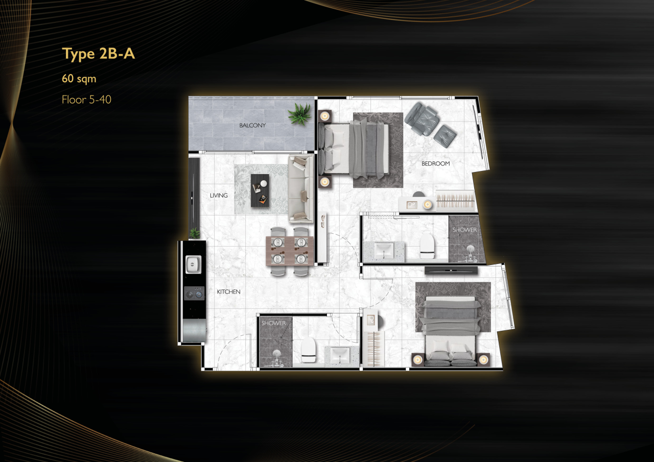 Piso en Pattaya, Tailandia, 60 m² - imagen 2