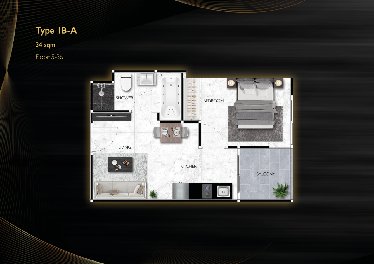 Flat in Pattaya, Thailand, 34 m² - picture 2