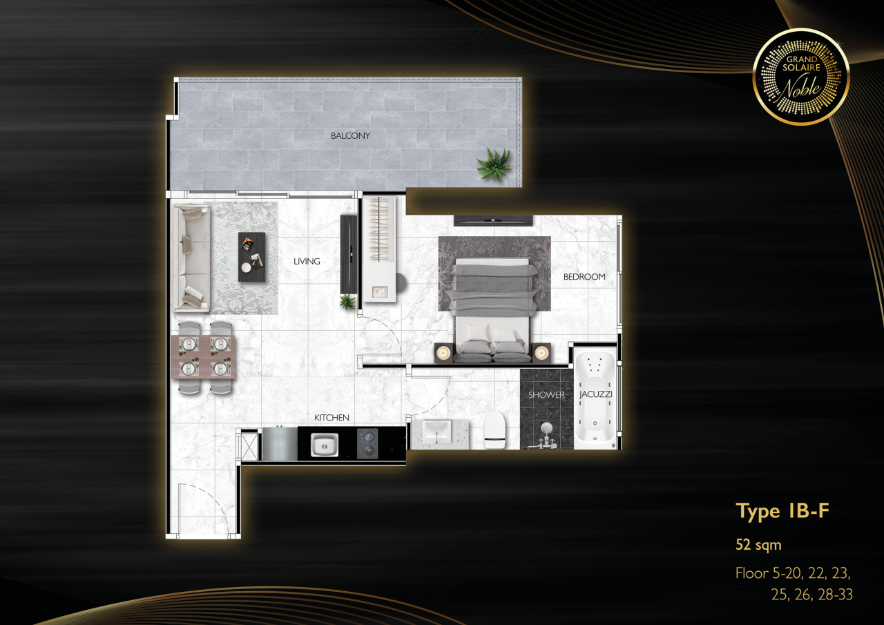 Wohnung in Pattaya, Thailand, 52 m² - Foto 2