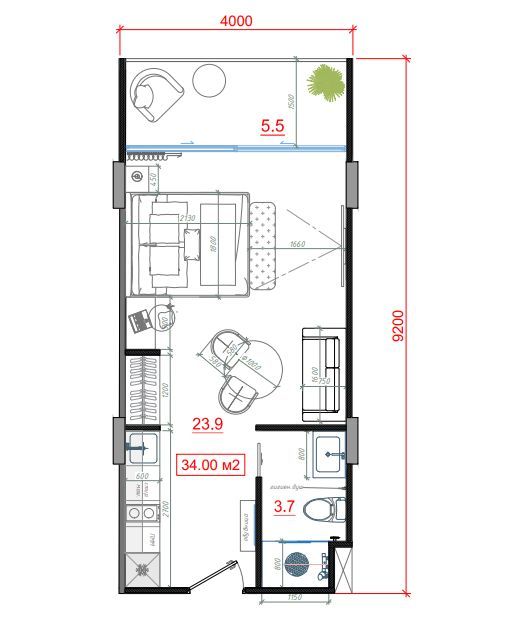 Studio in Phuket, Thailand, 34 m² - Foto 7