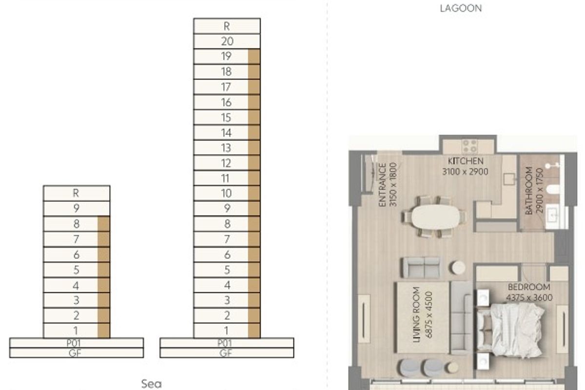 Apartamento en Ras al-Jaima, EAU, 90 m² - imagen 14