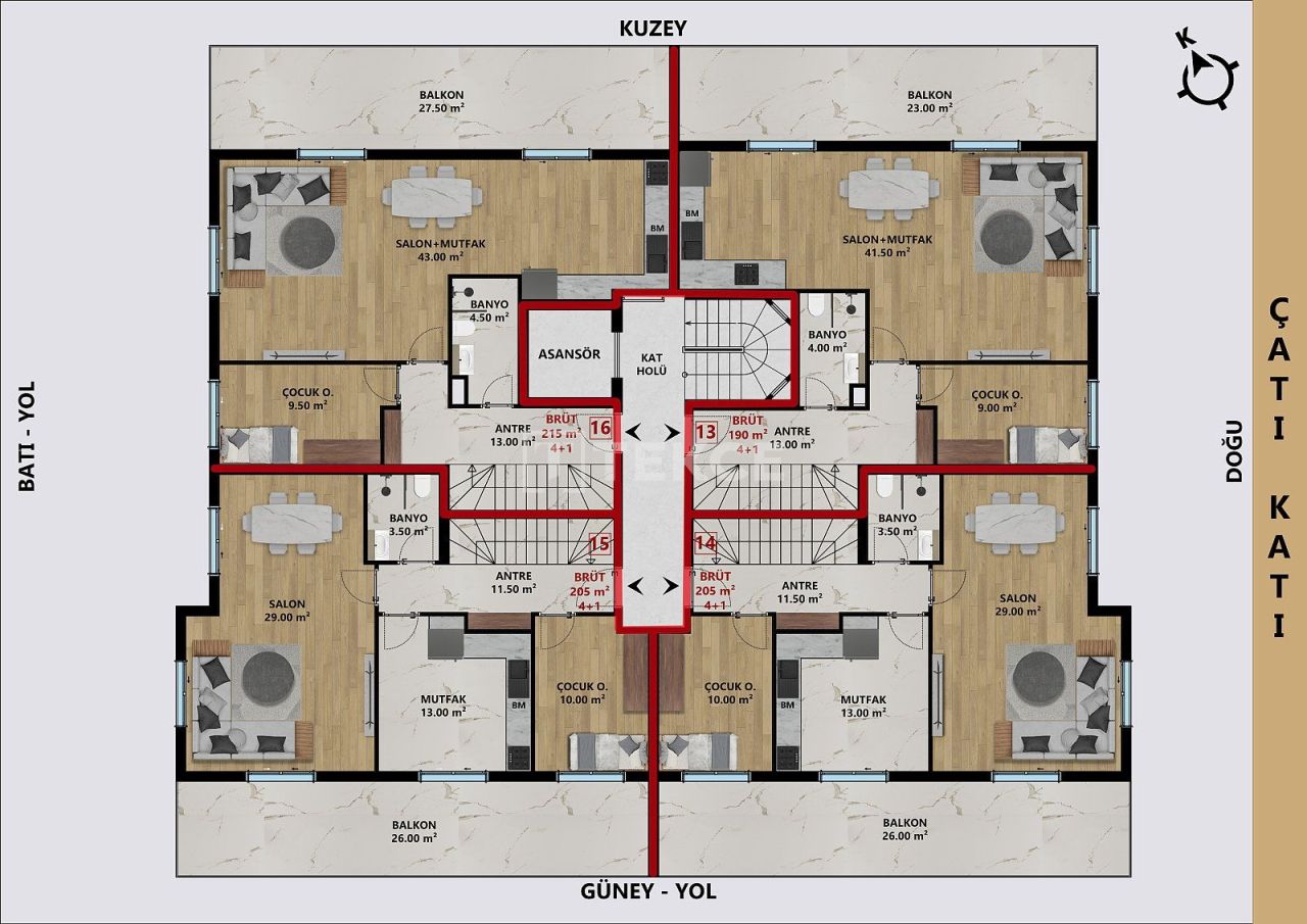 Penthouse in Antalya, Türkei, 190 m² - Foto 1