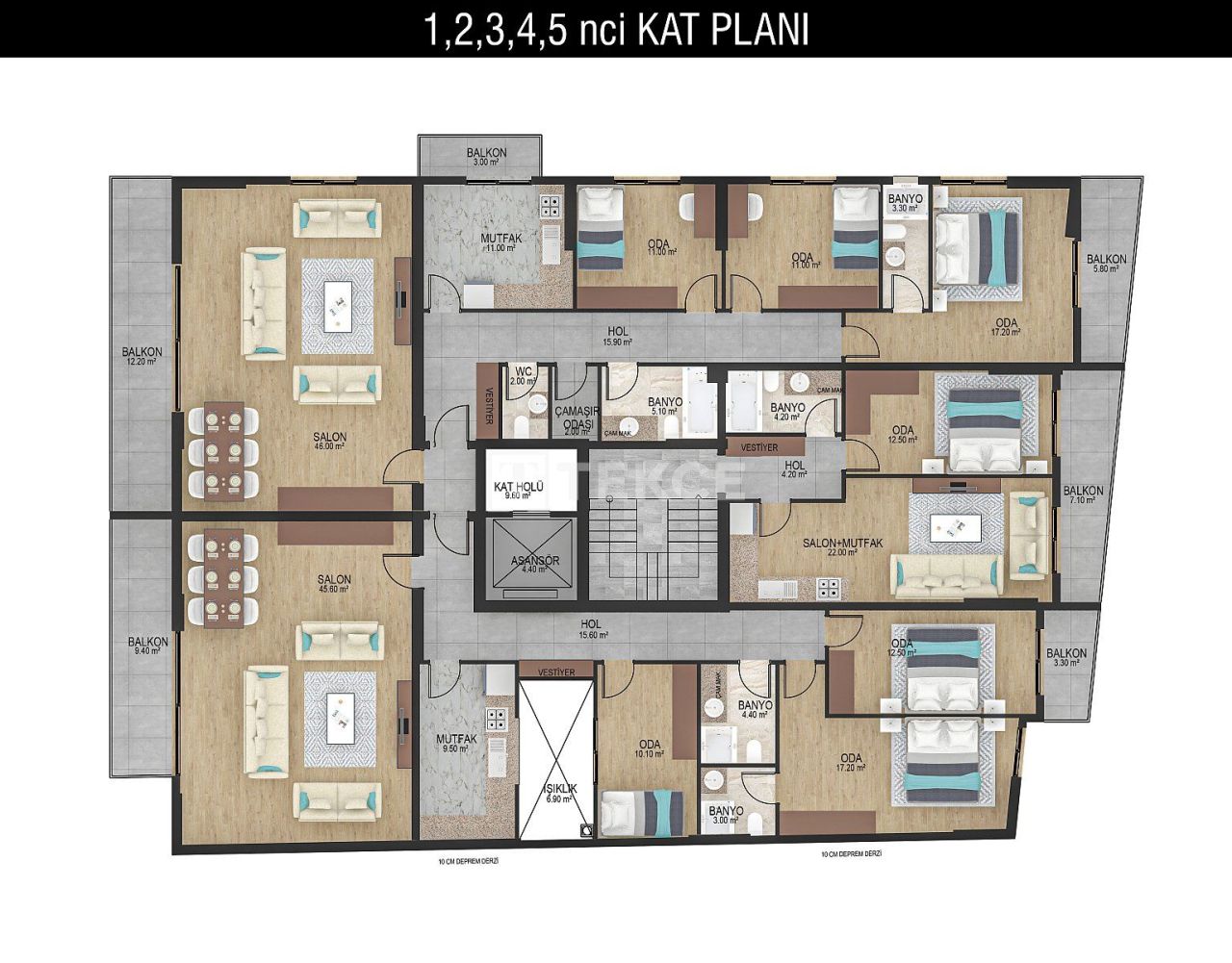 Apartamento Karşıyaka, Turquia, 220 m² - imagen 10
