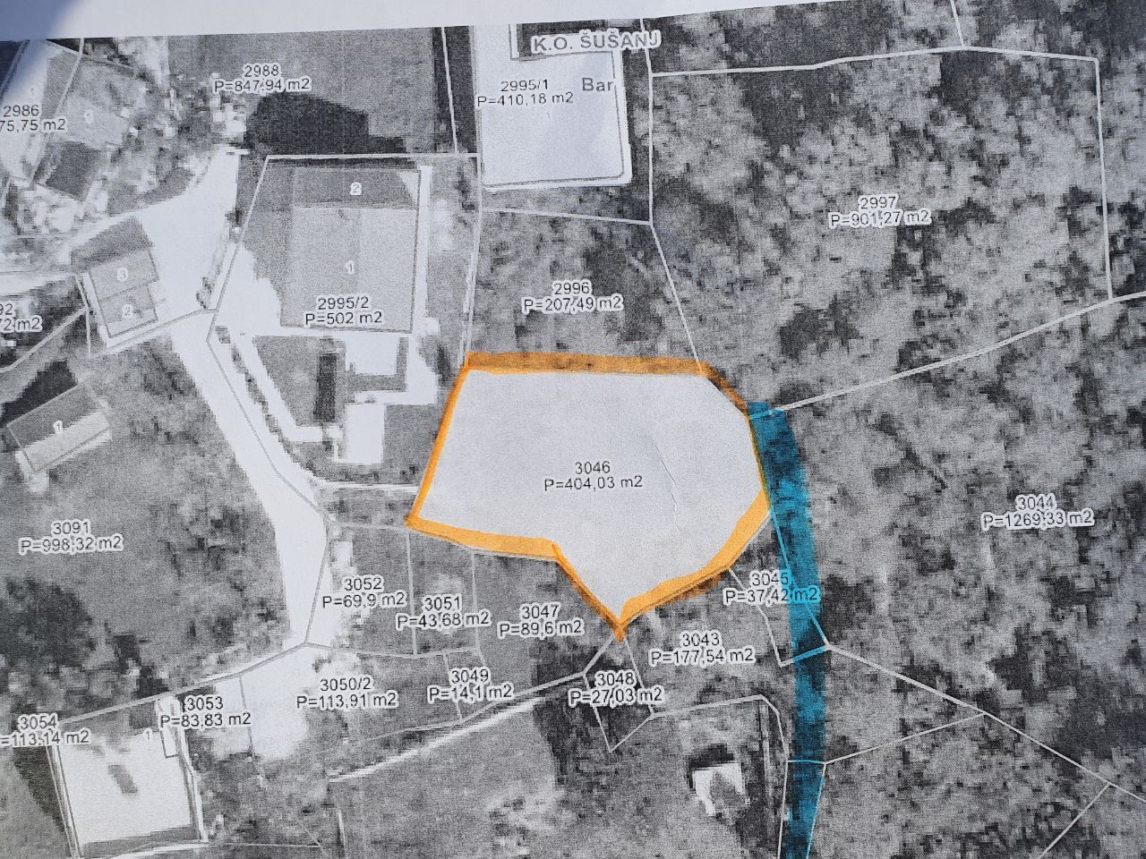 Terrain à Šušanj, Monténégro, 404 m² - image 1