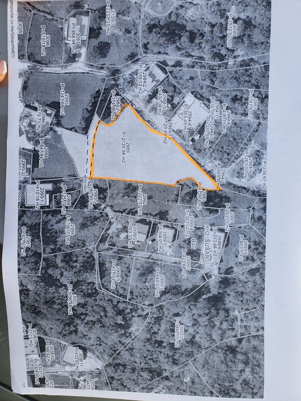 Grundstück in Susanj, Montenegro, 2 130 m² - Foto 1