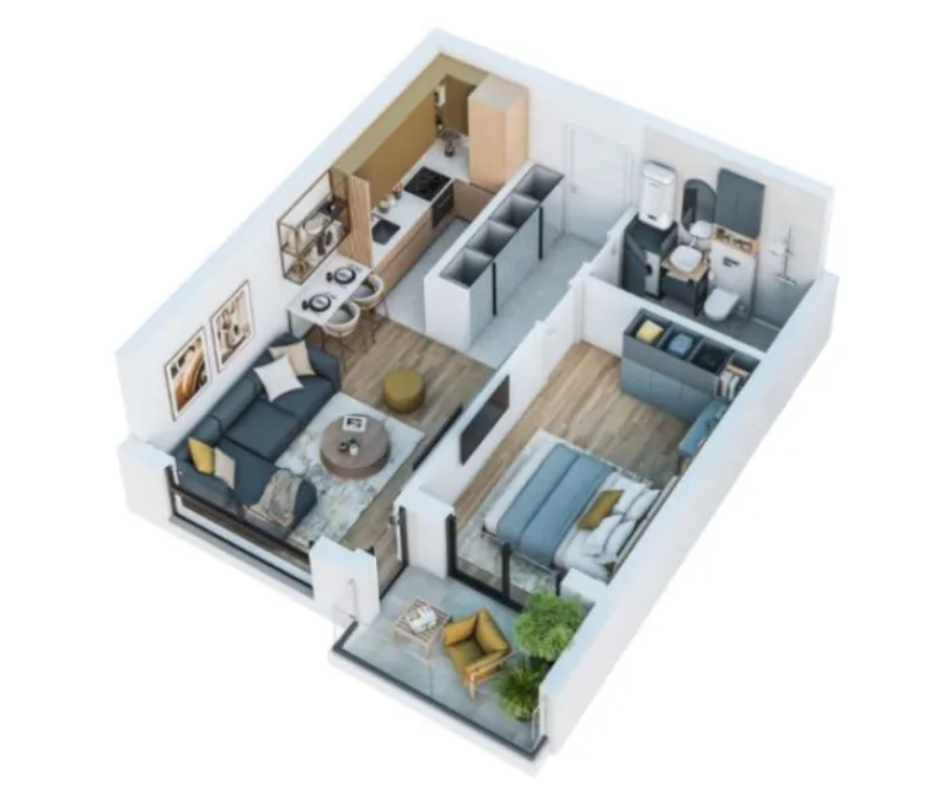 Appartement à Šušanj, Monténégro, 45 m² - image 1
