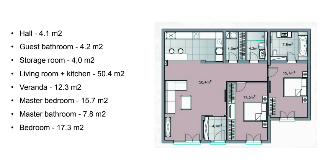 Appartamento a Đenovići, Montenegro, 134 m² - foto 3