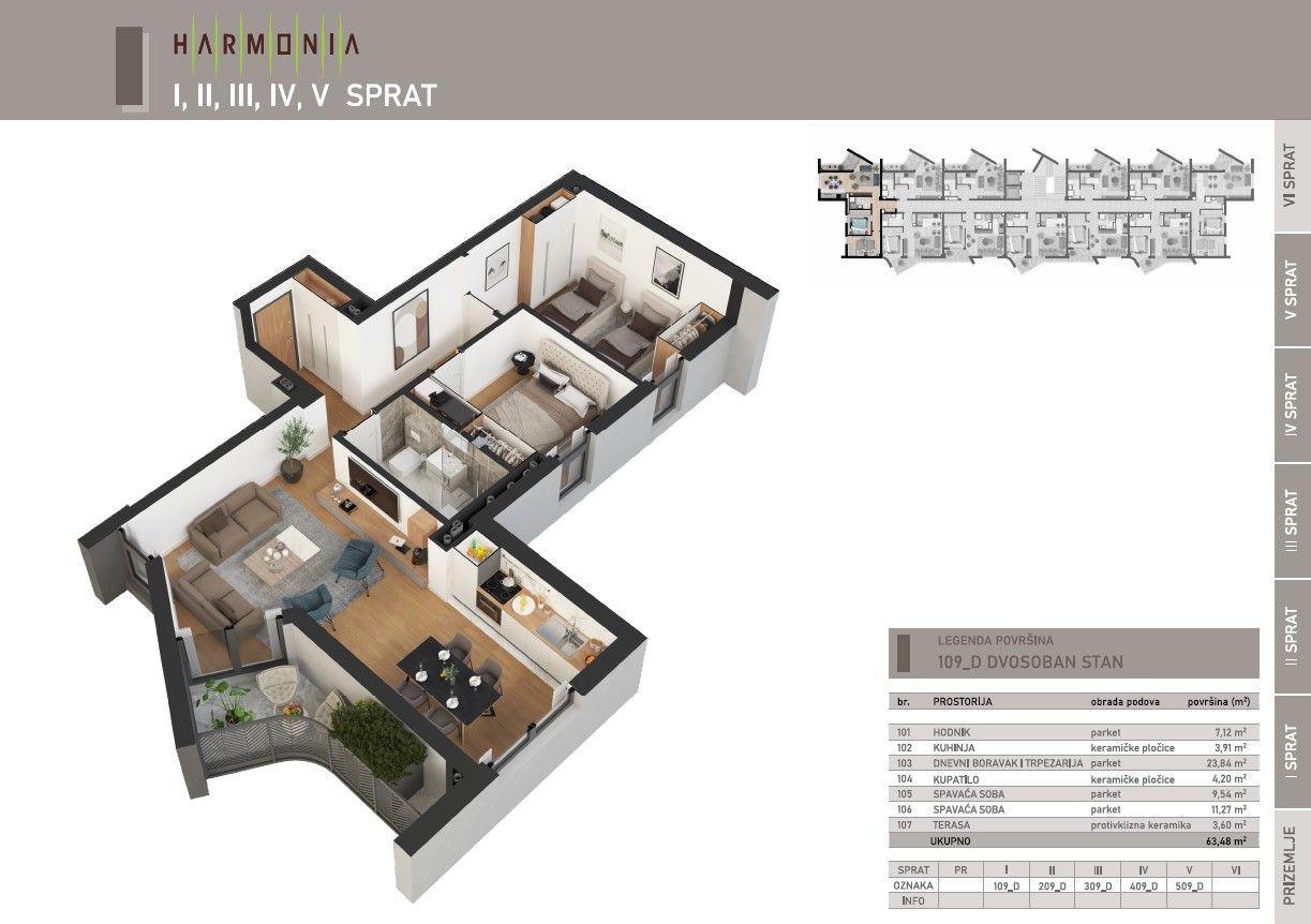 Wohnung in Bar, Montenegro, 63 m² - Foto 3