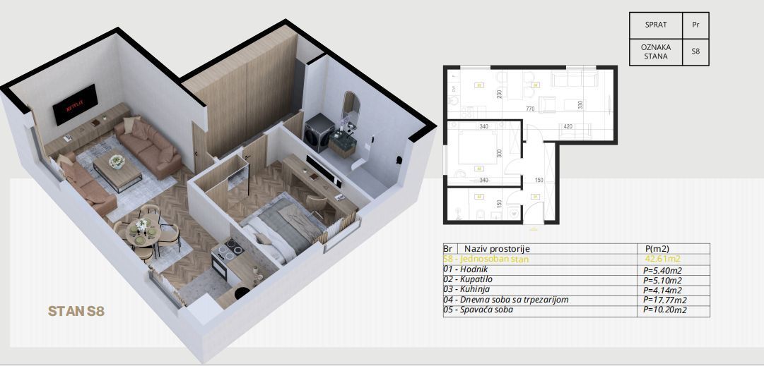 Apartment in Budva, Montenegro, 52.18 m² - Foto 12