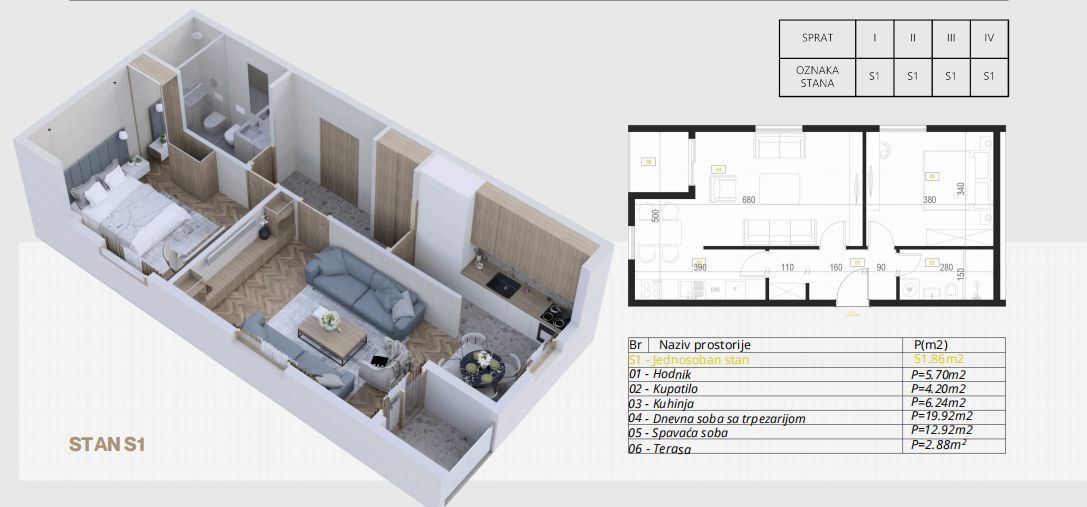 Apartment in Budva, Montenegro, 52.18 m² - Foto 13