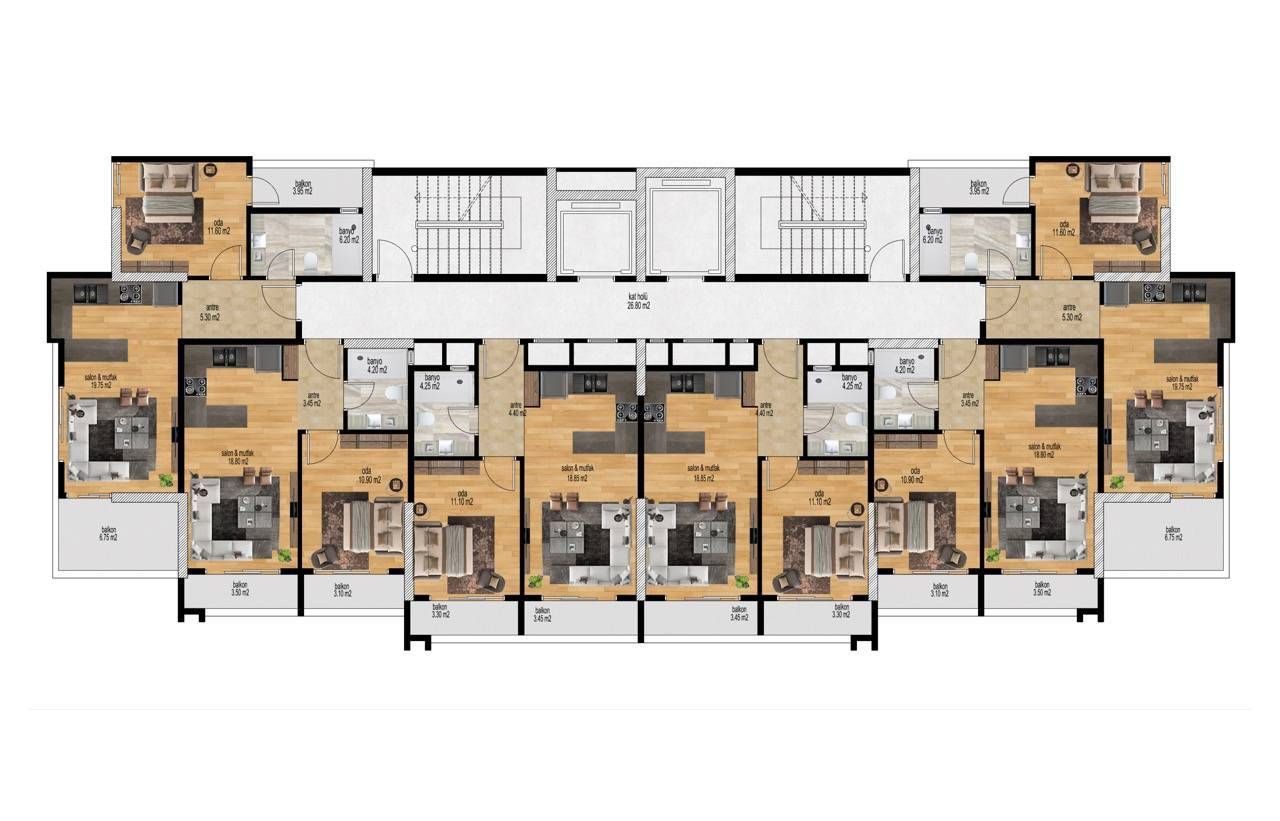 Appartamento a Mersin, Turchia, 60 m² - foto 17