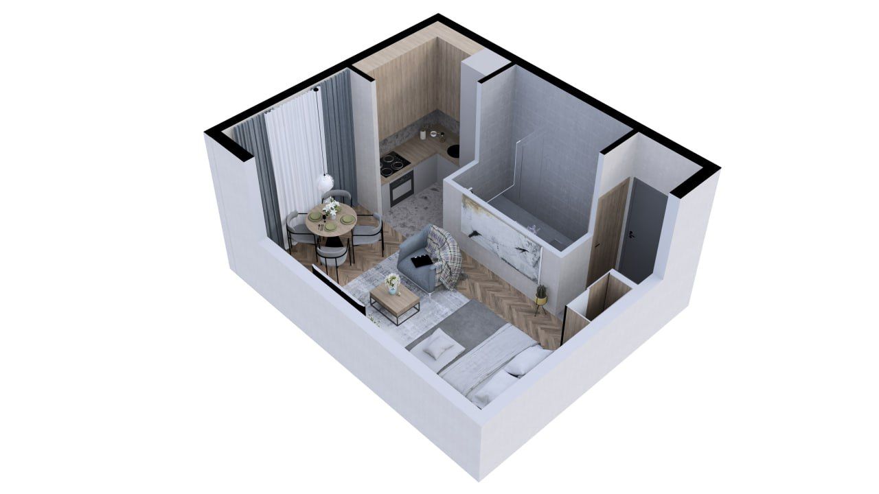 Wohnung in Budva, Montenegro, 26 m² - Foto 1