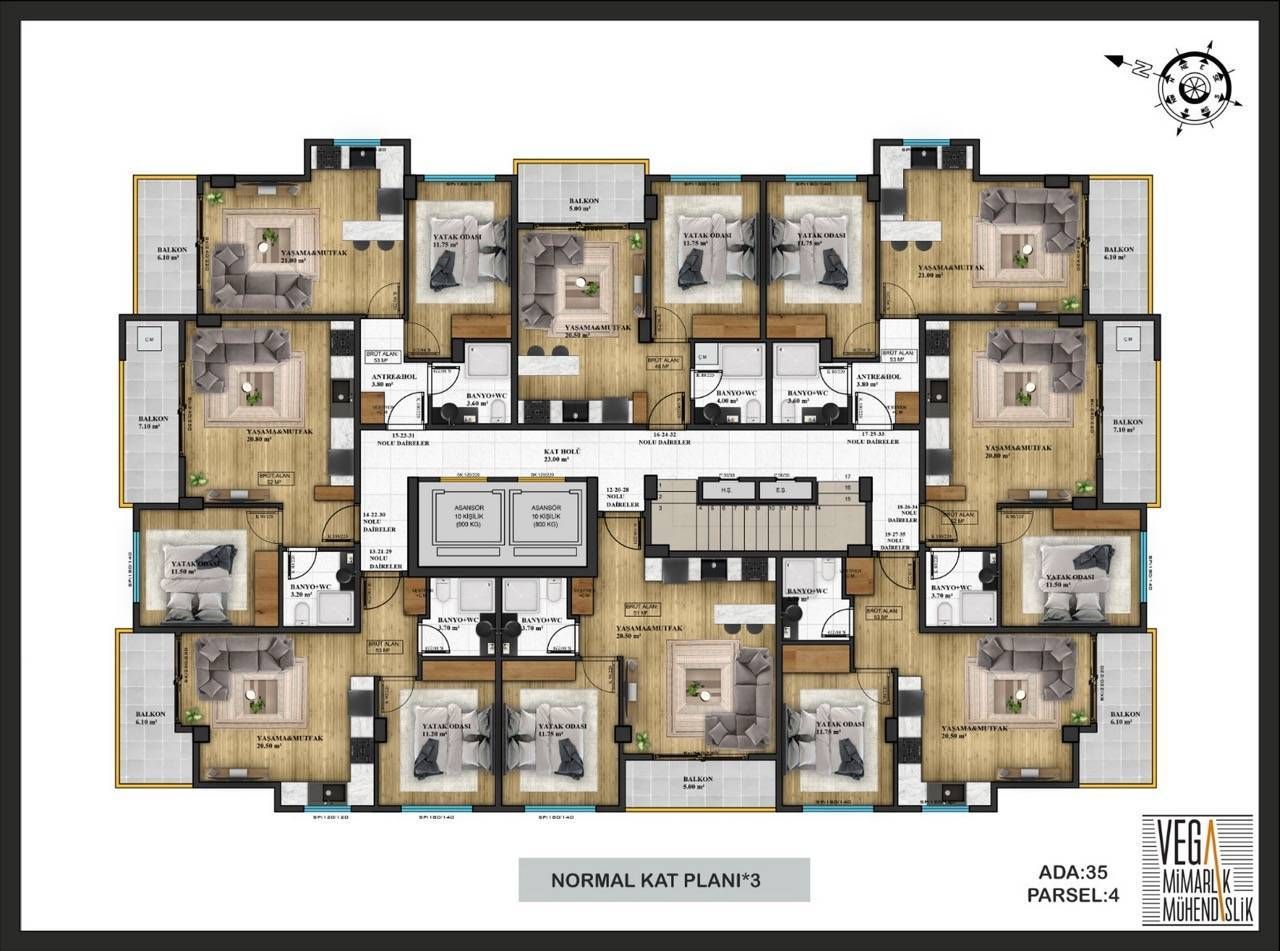 Appartamento a Mersin, Turchia, 52 m² - foto 10