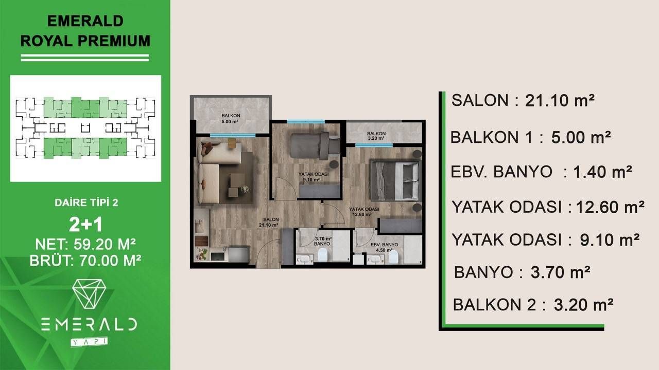 Appartement à Mersin, Turquie, 94 m² - image 11