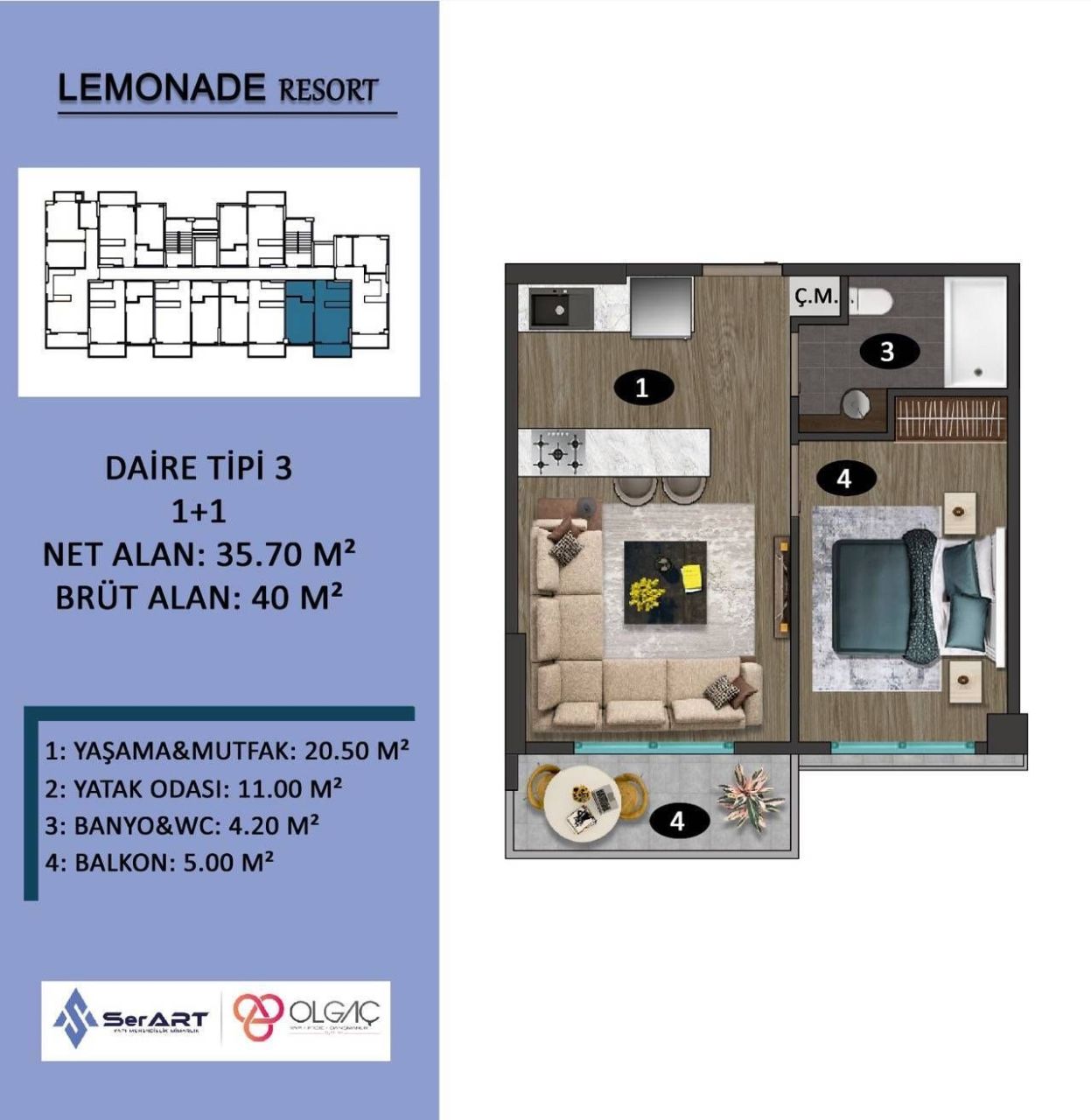 Flat in Mersin, Turkey, 28 m² - picture 12