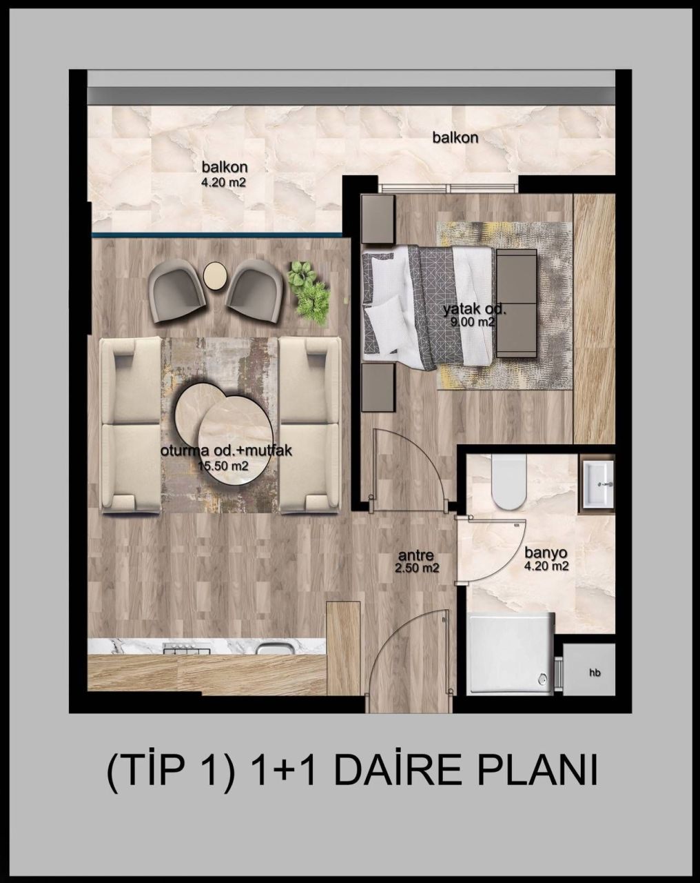 Piso en Mersin, Turquia, 49 m² - imagen 12