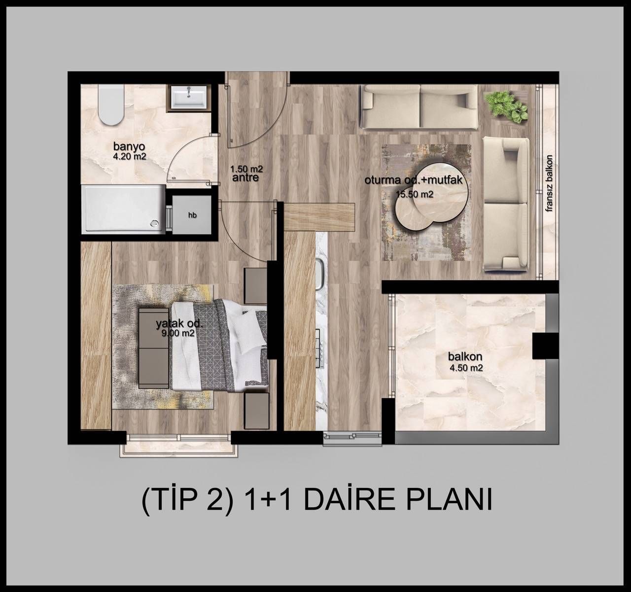 Piso en Mersin, Turquia, 49 m² - imagen 14