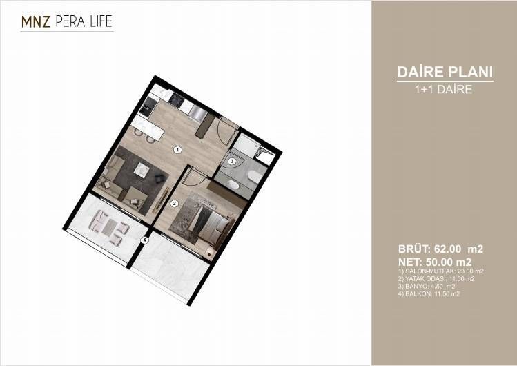 Flat in Mersin, Turkey, 62 m² - picture 18