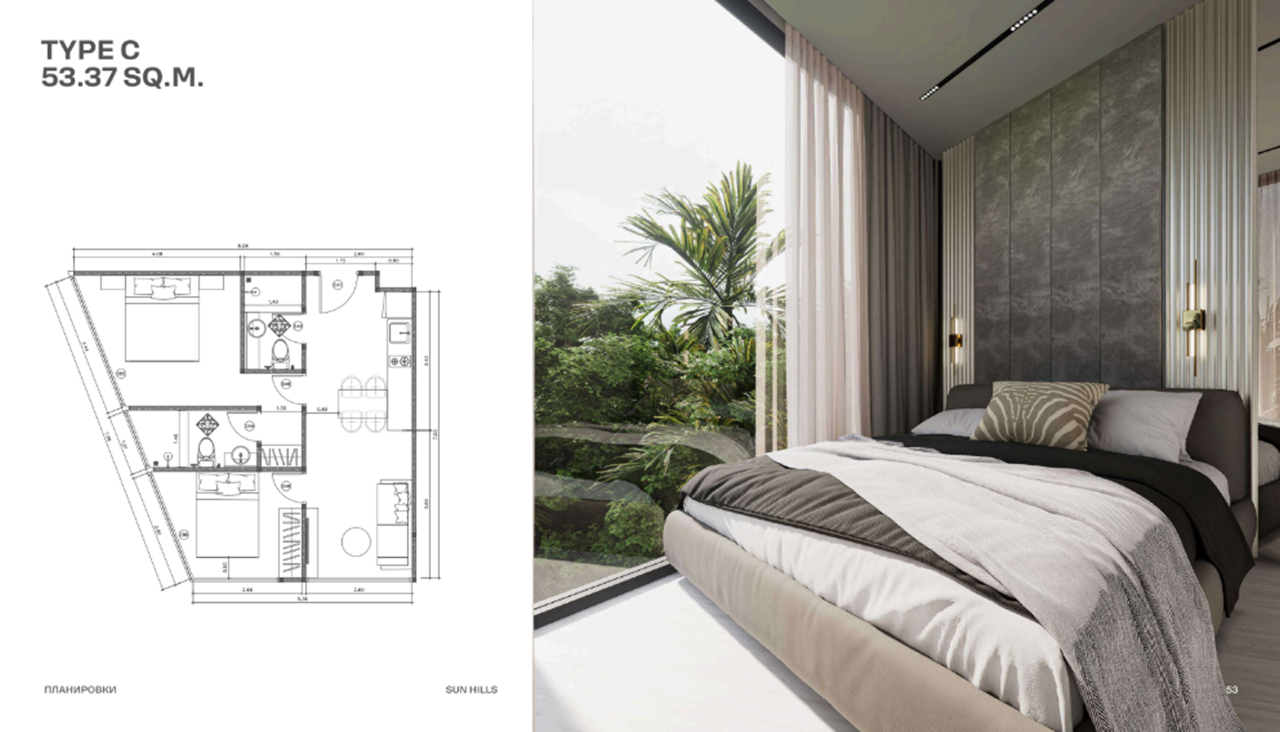 Flat on Phuket Island, Thailand, 53.37 m² - picture 3