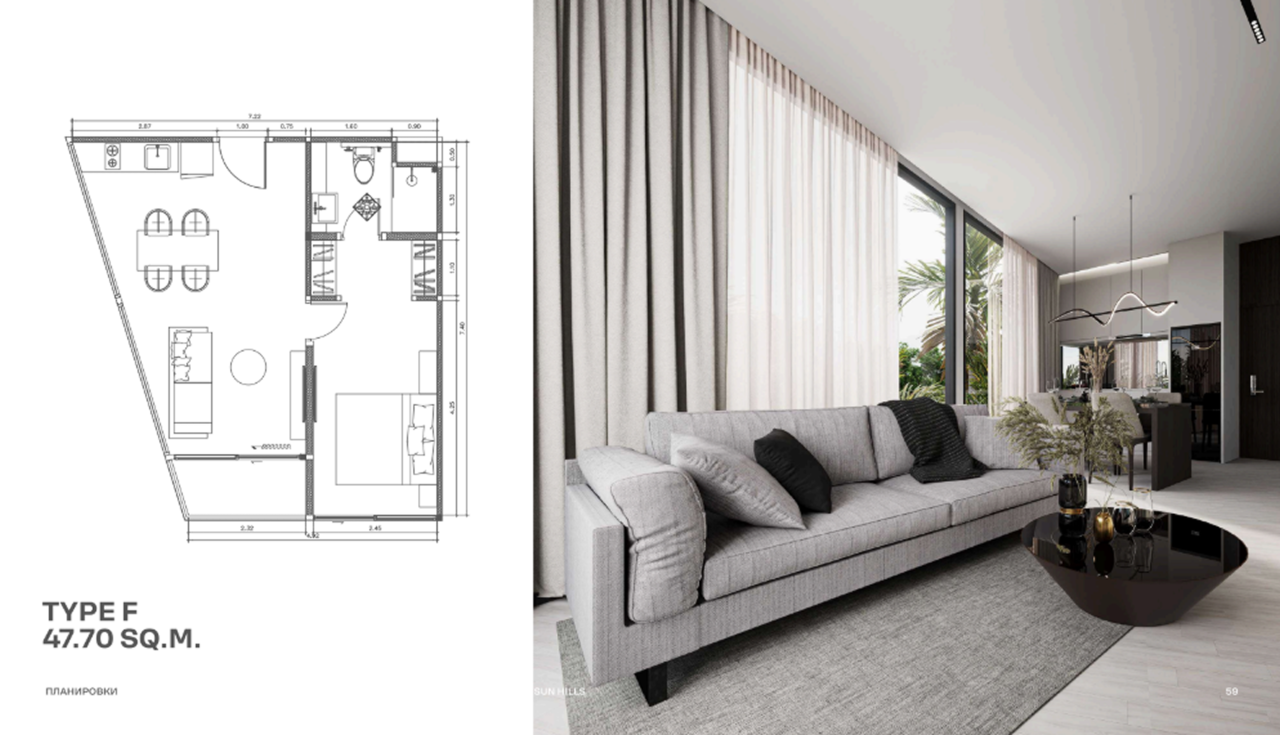 Wohnung in Insel Phuket, Thailand, 47.8 m² - Foto 2