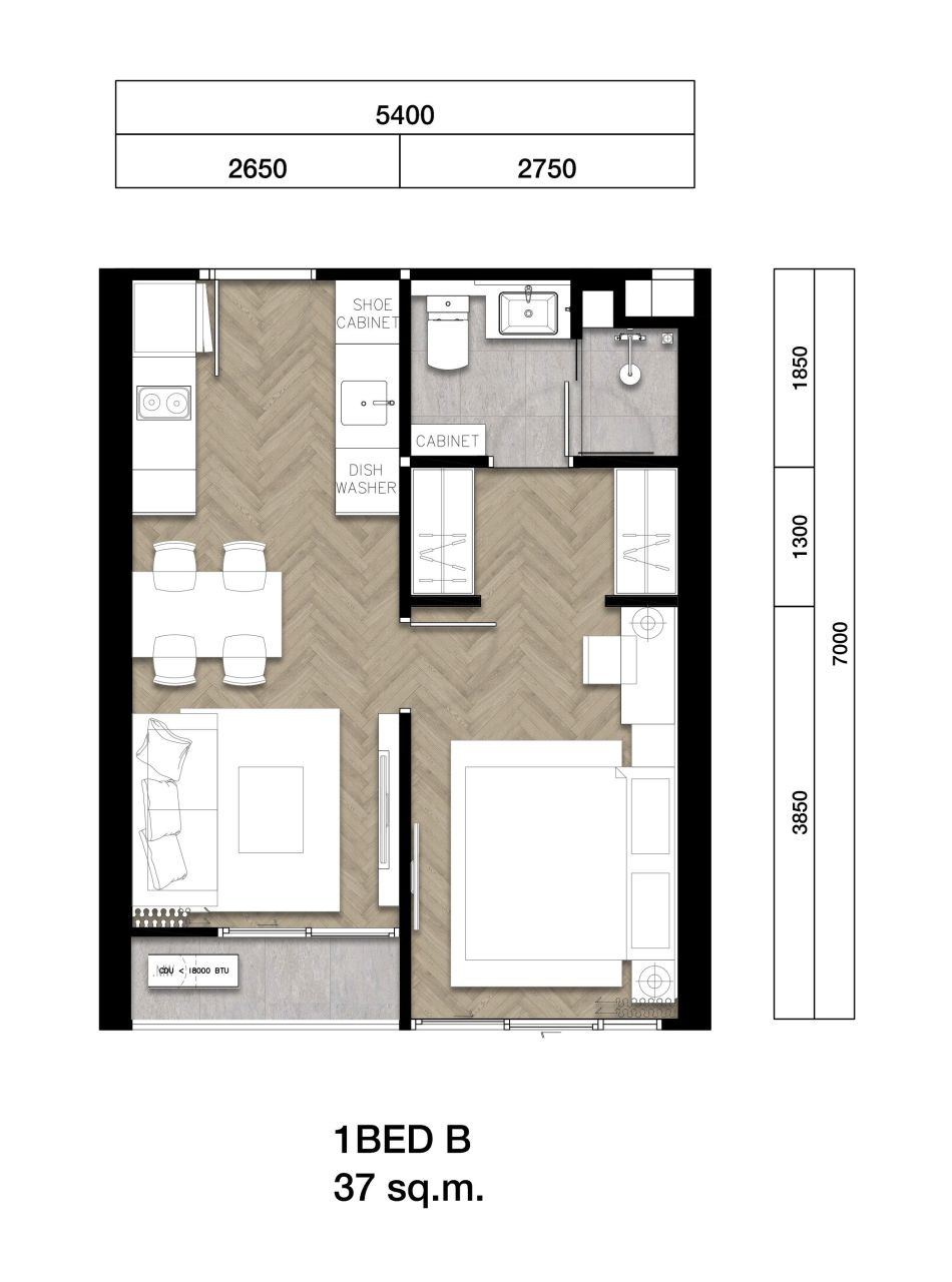 Piso en la isla de Phuket, Tailandia, 37 m² - imagen 2