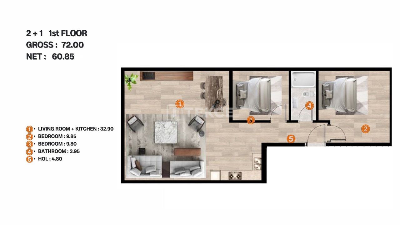 Apartment in Istanbul, Turkey, 120 m² - picture 11