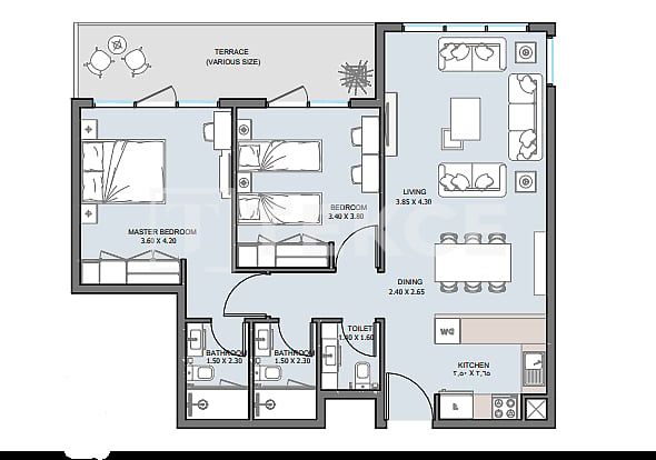 Penthouse Al Reem Island, VAE, 181 m² - Foto 13
