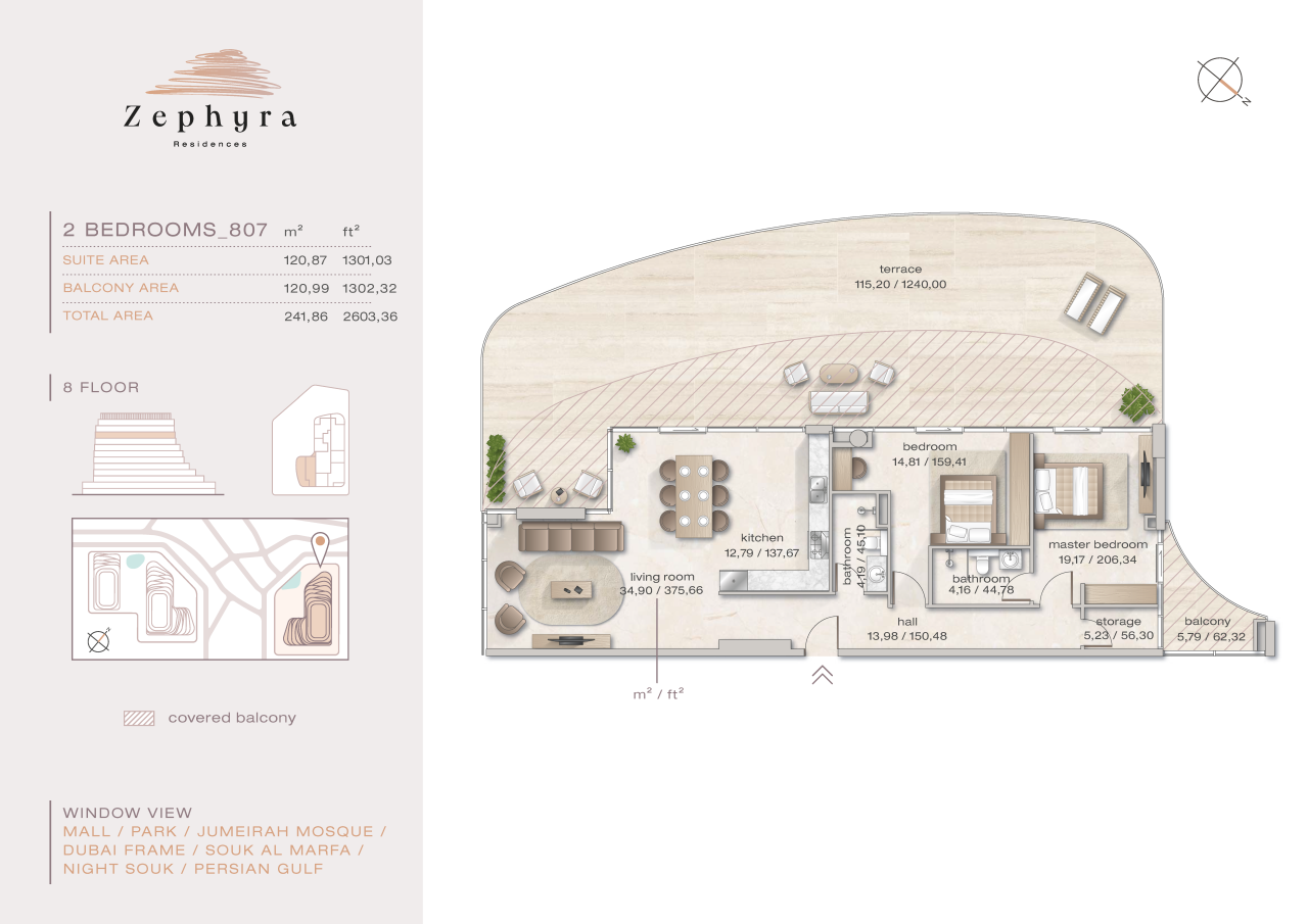 Apartment in Dubai, UAE, 120.87 m² - picture 2
