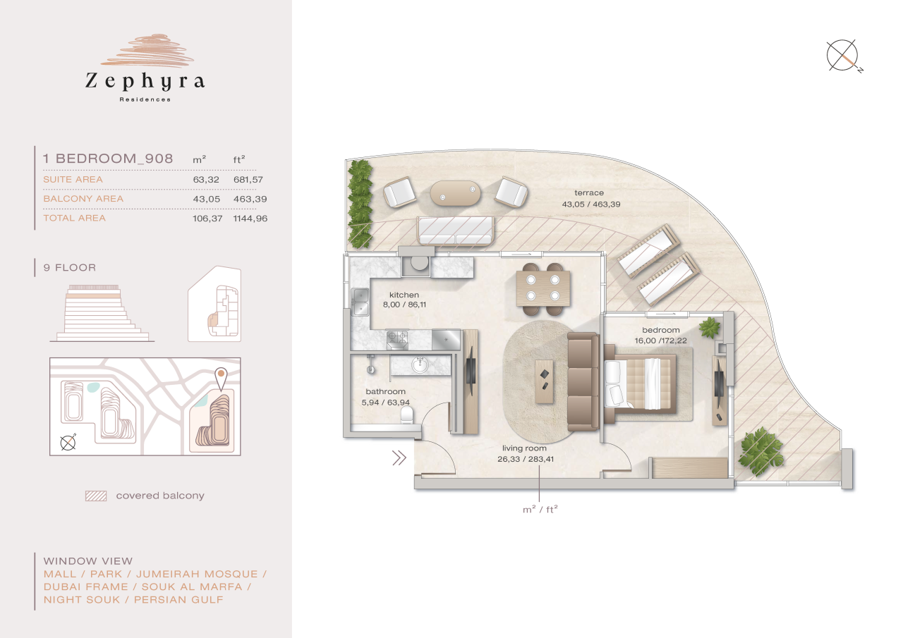 Appartement à Dubaï, EAU, 63.32 m² - image 2