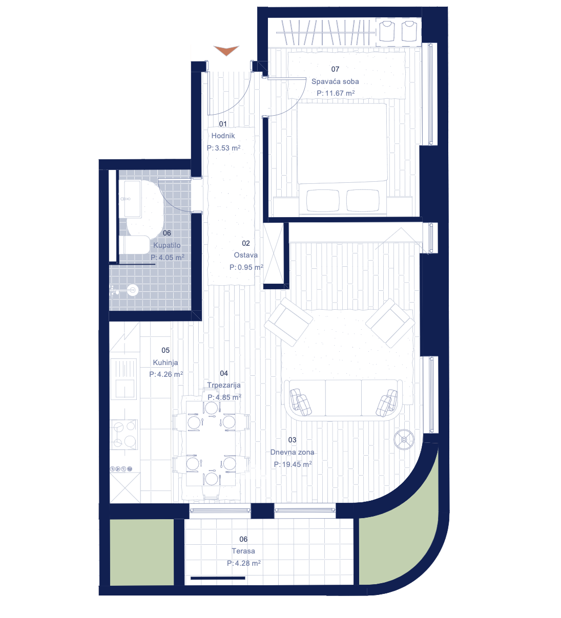 Piso en Radanovici, Montenegro, 53.04 m² - imagen 18