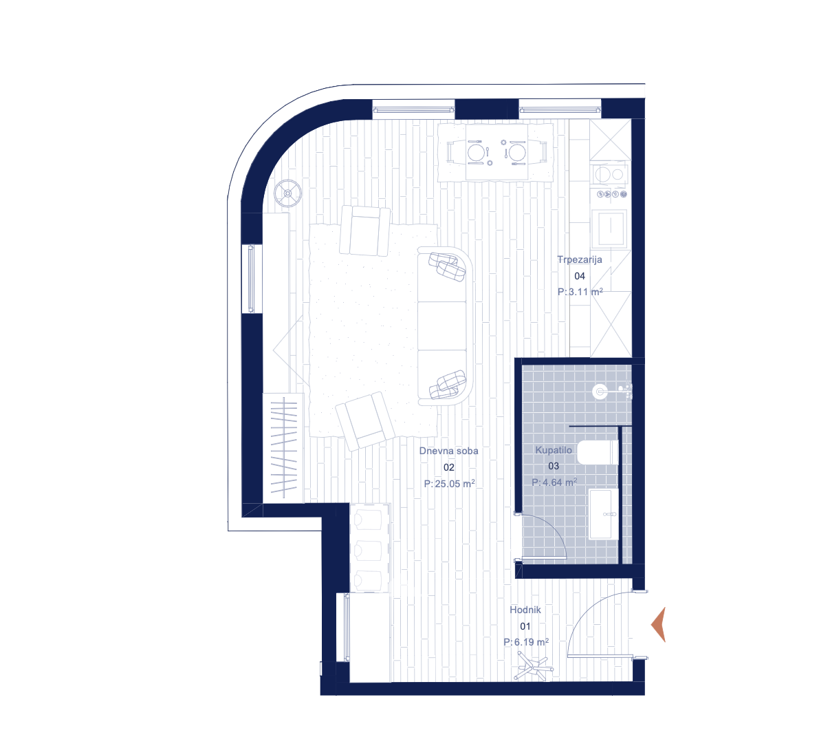 Wohnung in Radanovici, Montenegro, 39 m² - Foto 16