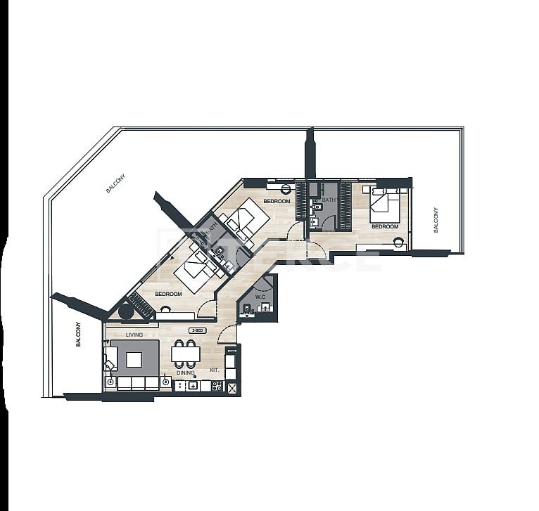 Apartment Al Jaddaf, VAE, 119 m² - Foto 13