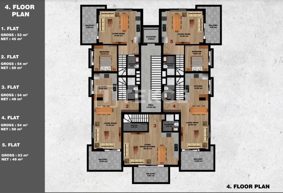 Penthouse in Alanya, Türkei, 135 m² - Foto 14