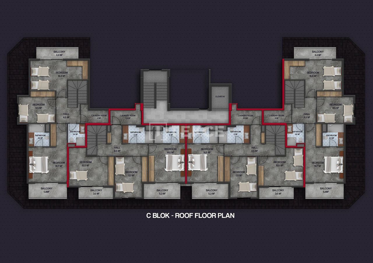 Appartamenti a Alanya, Turchia, 67 m² - foto 13