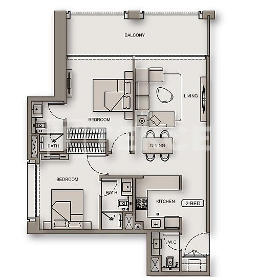 Appartamenti Al Jaddaf, EAU, 72 m² - foto 13