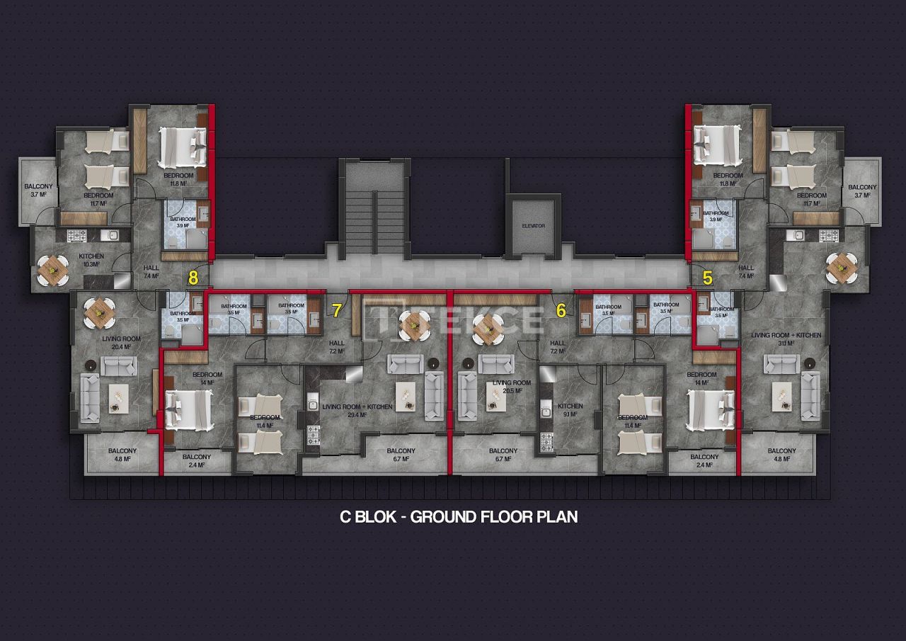 Penthouse in Alanya, Türkei, 214 m² - Foto 17