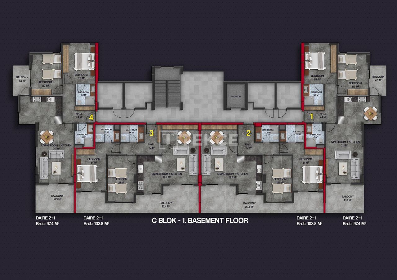 Penthouse in Alanya, Türkei, 214 m² - Foto 18