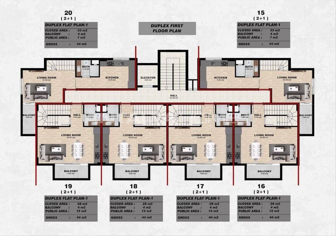 Penthouse à Alanya, Turquie, 90 m² - image 9