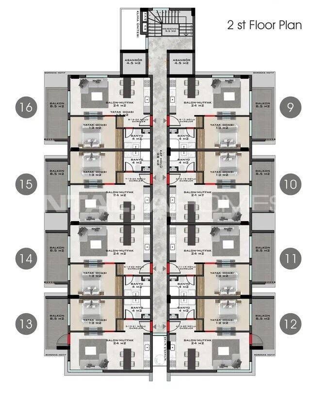 Appartamenti a Alanya, Turchia, 57 m² - foto 14