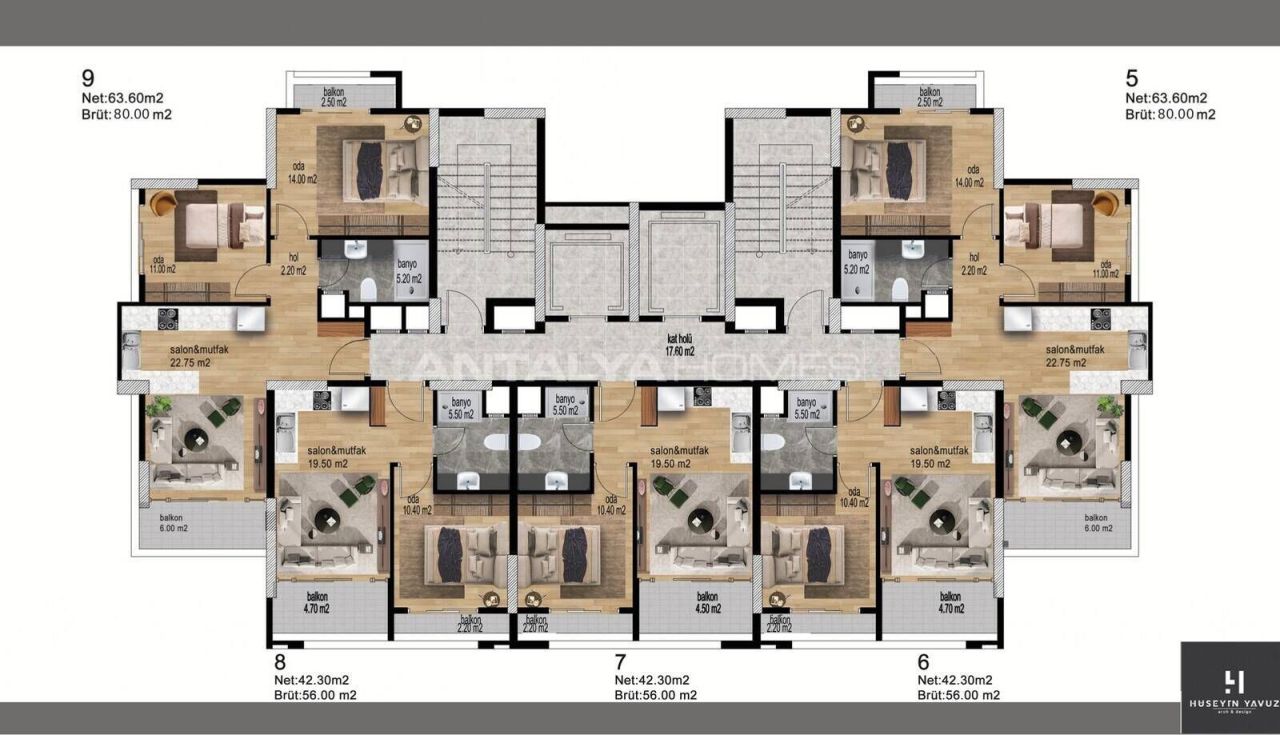 Apartment Mezitli, Turkey, 56 m² - picture 17