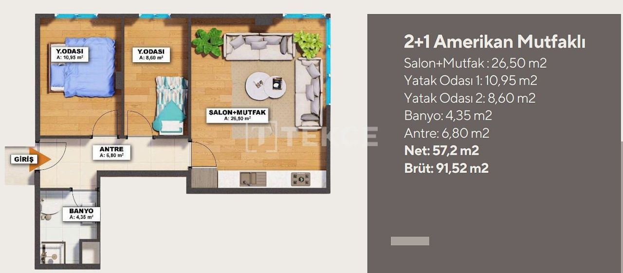 Appartement à Istanbul, Turquie, 67 m² - image 13