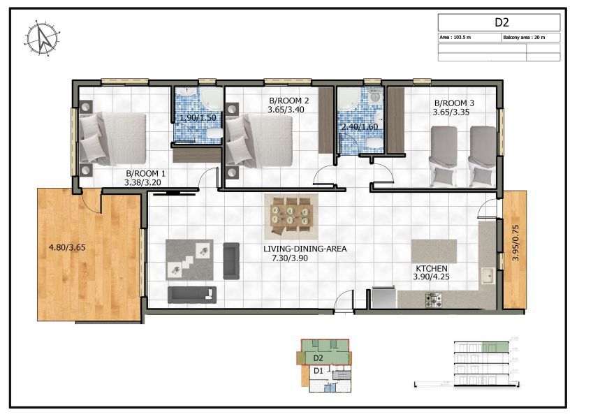 Penthouse in Paphos, Zypern, 123 m² - Foto 13