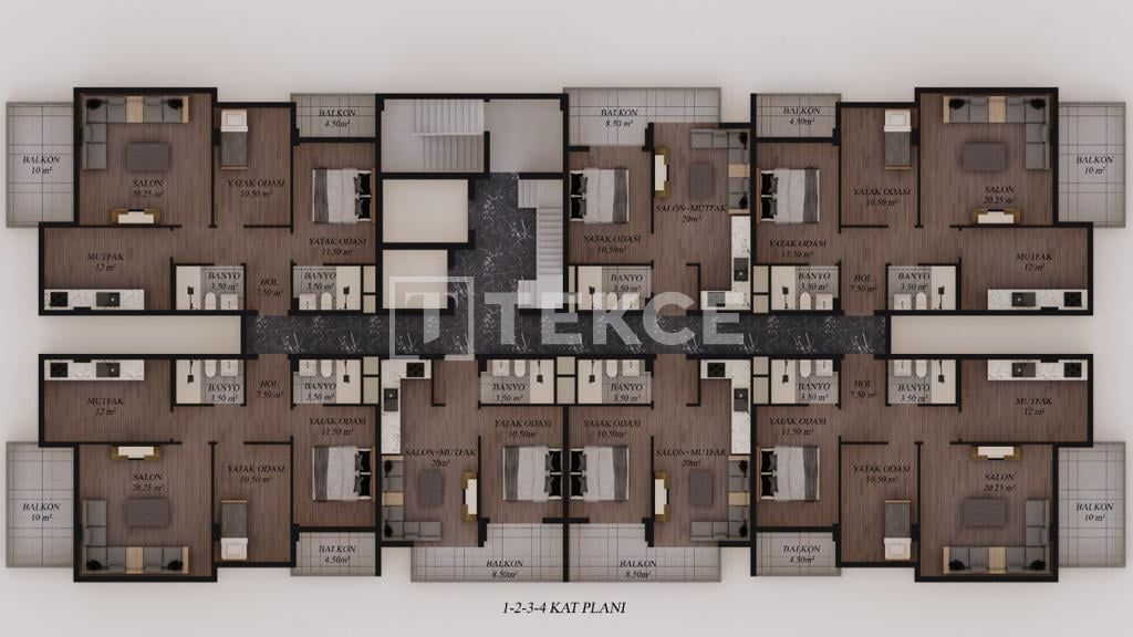 Appartamenti a Gazipaşa, Turchia, 80 m² - foto 12