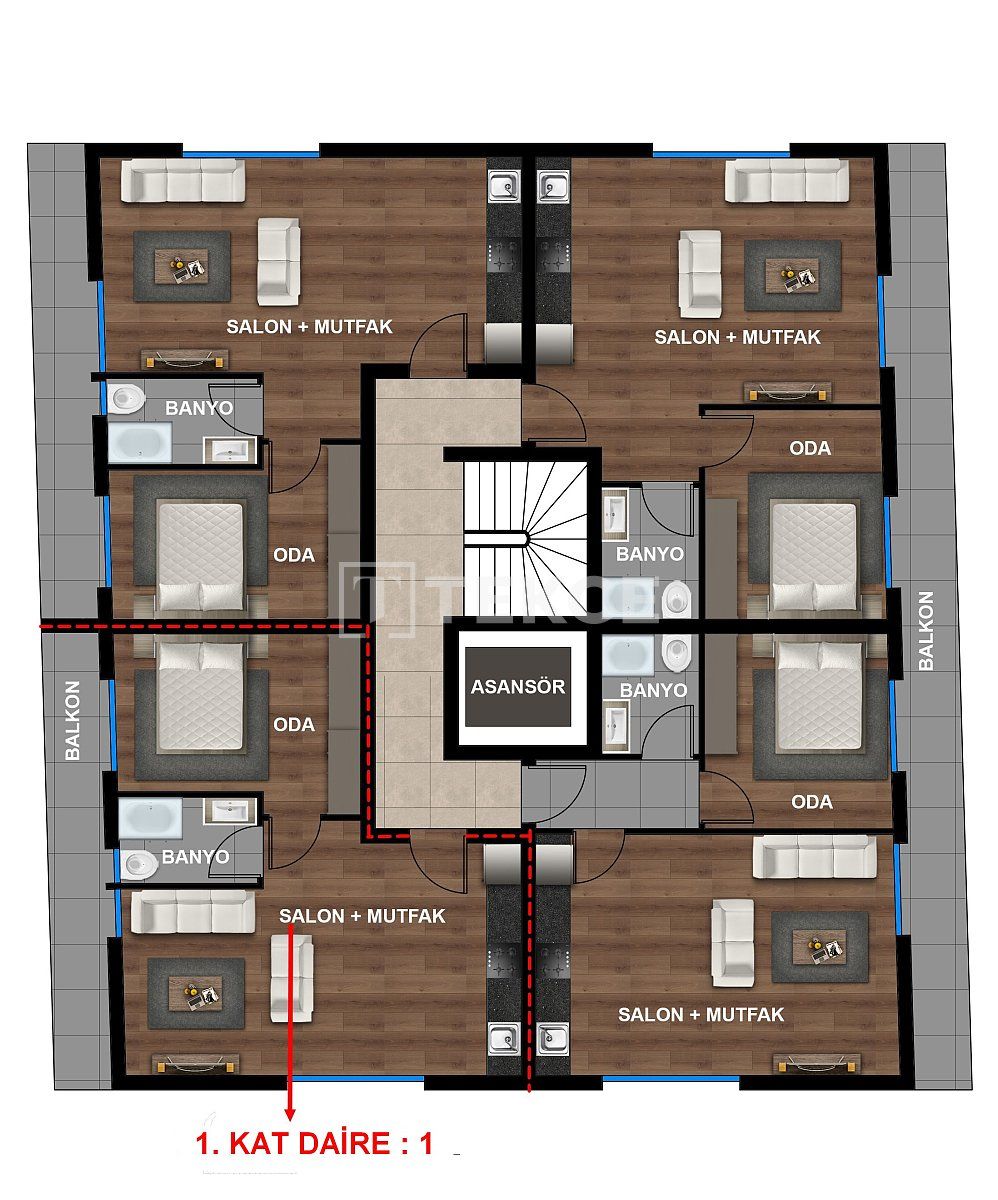 Apartment in Antalya, Türkei, 60 m² - Foto 8